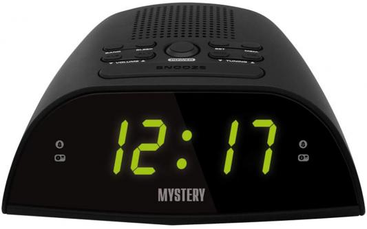 Фото Часы с радиоприёмником MYSTERY MCR-48 чёрный зеленая подсветка. Купить в РФ