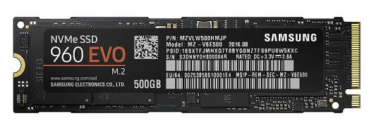 Твердотельный накопитель SSD M.2 500Gb Samsung 960 EVO Read 3200Mb/s Write 1800Mb/s PCI-E MZ-V6E500B