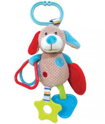 Развивающая игрушка Жирафики Подвеска с зеркальцем прорезывателями и погремушками "Собачка Билли" 939332