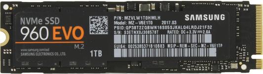 Твердотельный накопитель SSD M.2 1Tb Samsung 960 EVO Read 3200Mb/s Write 1900Mb/s PCI-E MZ-V6E1T0BW
