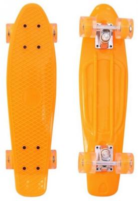 Фото Скейтборд RT Classic 22" 56x15 YQHJ-11 пластик со светящимися колесами цвет оранжевый 171203. Купить в РФ