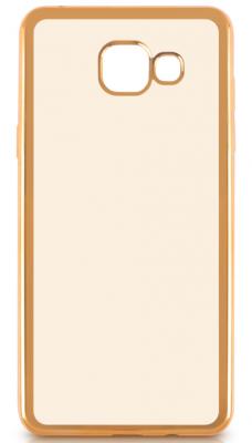 Чехол силиконовый DF sCase-22 для Samsung Galaxy A3 2016 с рамкой золотистый