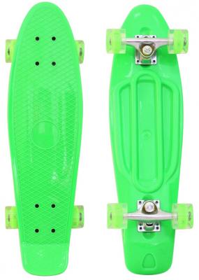 Скейтборд RT Classic 22" 56x15 YQHJ-11 пластик со светящимися колесами цвет зеленый 146314