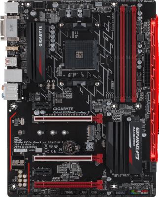 Мат. плата для ПК GigaByte GA-AB350-Gaming 3 Socket AM4 AMD B350 4xDDR4 3xPCI-E 16x 2xPCI-E 1x 6xSAT