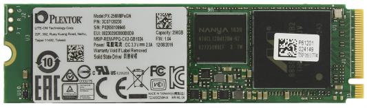 Твердотельный накопитель SSD M.2 256 Gb Plextor PX-256M8PEGN Read 2000Mb/s Write 900Mb/s MLC