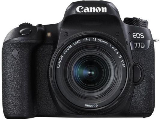 Зеркальная фотокамера Canon EOS 77D KIT 24.2Mpix EF-S 18-55mm f/3.5-5.6 черный 1892C017