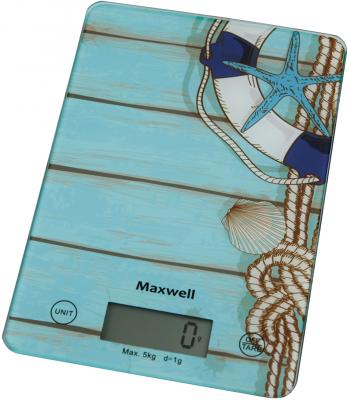 Весы кухонные Maxwell MW-1473 B голубой рисунок