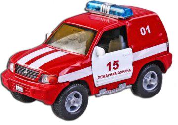 Машина Пламенный мотор 1:36 Mitsubishi Пожарная охрана, свет, звук, откр.двери, 13см 870205