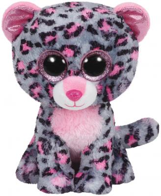 Мягкая игрушка леопард TY Леопард Tasha 23 см серый розовый искусственный мех текстиль  37038
