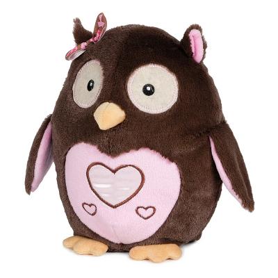 Мягкая игрушка сова MAXITOYS Сова влюбленная 22 см коричневый розовый искусственный мех текстиль пластик  MT-HH-B28874E