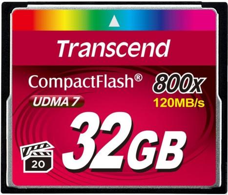 Карта памяти Compact Flash Card 32GB Transcend 800x TS32GCF800