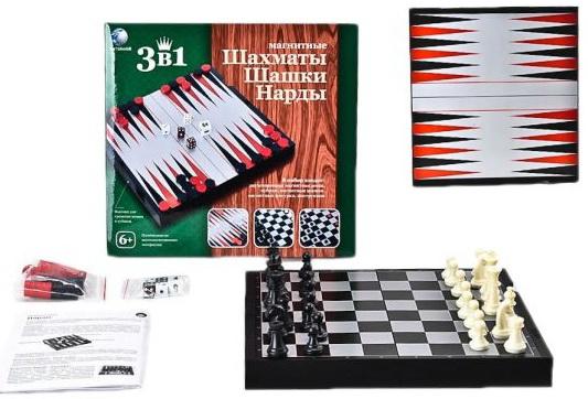 Настольная игра логическая Shantou Gepai Шахматы, шашки, нарды магнитные  2726C
