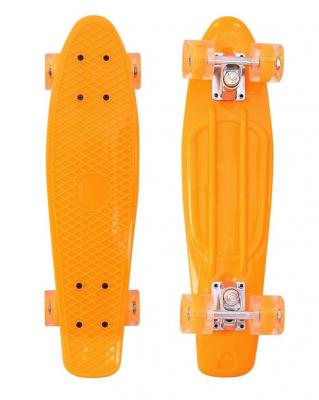 Скейтборд RT Classic 26" 68х19 YWHJ-28 пластик со светящимися колесами цвет оранжевый 171207