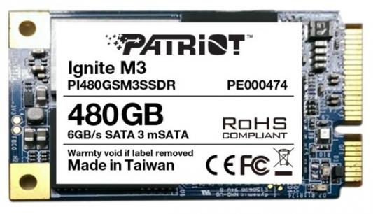 Твердотельный накопитель mSATA 480GB Patriot Ignite M3 Read 560Mb/s Write 545Mb/s SATAIII PI480GSM3S