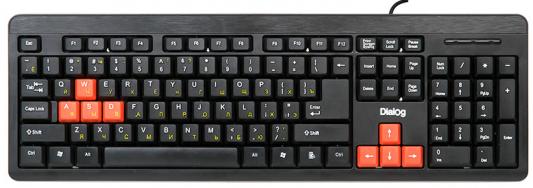 Клавиатура проводная Dialog KS-013U USB черный красный