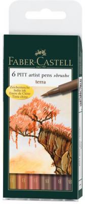 Набор капиллярных ручек капилярный Faber-Castell Castell 167106 6 шт земляные оттенки B