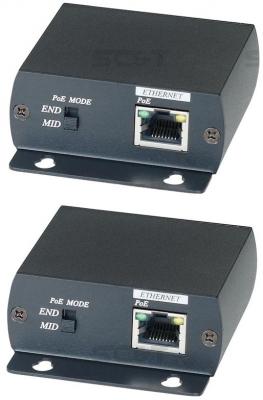 Комплект SC&amp;T IP01P для передачи сигнала Ethernet и питания PoE по коаксиальному кабелю RG6 