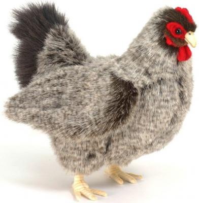 Мягкая игрушка курица Hansa Серая курица искусственный мех текстиль синтепон серый 30 см 5622