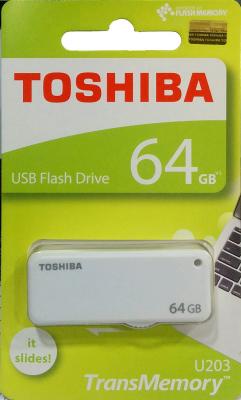 Флешка USB 64Gb Toshiba U-Drive U203 THN-U203W0640E4 белый