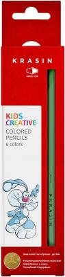 Набор цветных карандашей Фабрика Красина &quot;ВЕСЕЛЫЙ КРОЛИК&quot; 6 шт 176 мм