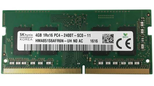 Оперативная память для ноутбука 4Gb (1x4Gb) PC4-19200 2400MHz DDR4 SO-DIMM CL17 Hynix HMA851S6AFR6N-UHN0