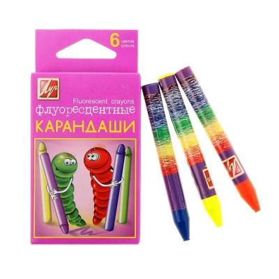 Масляные карандаши ЛУЧ Флуоресцентные 6 цветов 6 штук