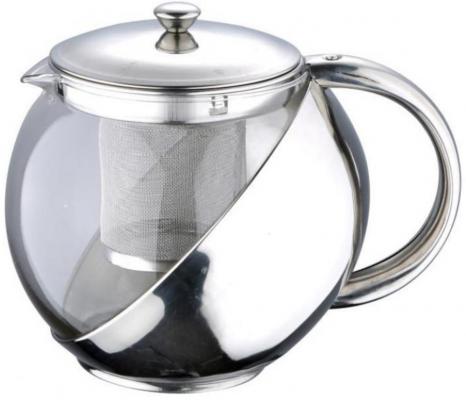 Чайник заварочный Wellberg WB-6875 серебристый 0.75 л металл/стекло