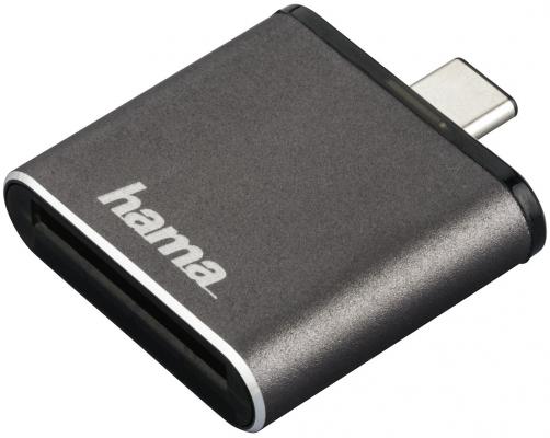 Картридер внешний Hama H-124186 USB3.1 серый 00124186