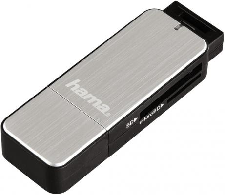 Картридер внешний Hama H-123900 USB3.0 серебристый 00123900