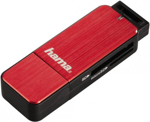 Картридер внешний Hama H-123900 USB3.0 красный 00123902