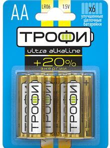 Батарейки ТРОФИ Ultra LR6-6BL LR6 6 шт