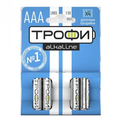 Батарейки ТРОФИ LR03-4BL AAA 4 шт 40/960/30720
