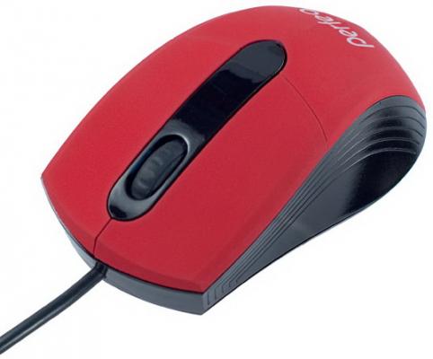 Мышь проводная Perfeo COLOR PF-203-OP-R красный USB