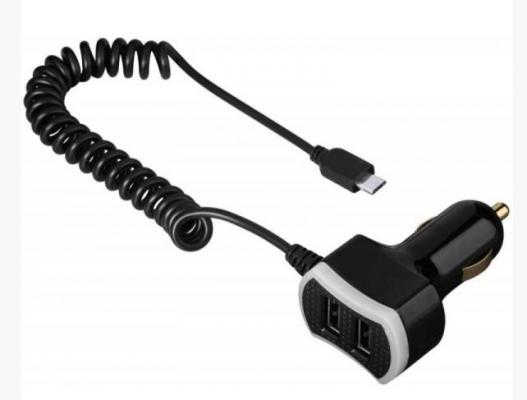 Автомобильное зарядное устройство HAMA Triple Power 7.2A microUSB 2 х USB 7.2 А черный 135808
