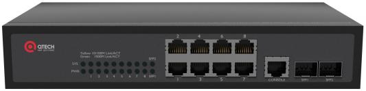 Коммутатор Qtech QSW-3410-10T-AC управляемый 8 портов 10/100/1000Mbps 2xSFP