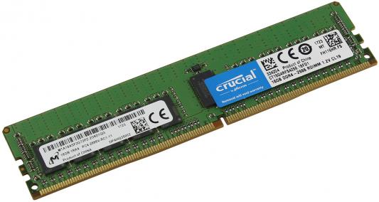 Оперативная память 16Gb (1x16Gb) PC4-21300 2666MHz DDR4 DIMM ECC Registered CL19 Crucial CT16G4RFS4266