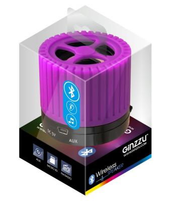 Портативная акустика Ginzzu GM-988V фиолетовый/черный