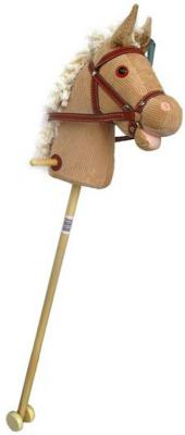 Лошадка-скакалка Shantou Gepai "Лошадка на палочке с колесиками" бежевый от 3 лет текстиль
