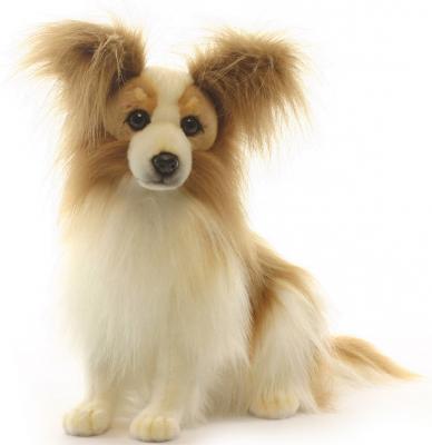 Мягкая игрушка собака Hansa породы папийон искусственный мех коричневый 41 см 3993