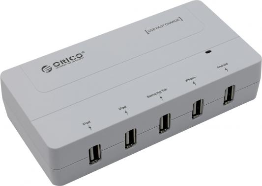 Сетевое зарядное устройство Orico DCH-5U-PRO 5 х USB 6А белый