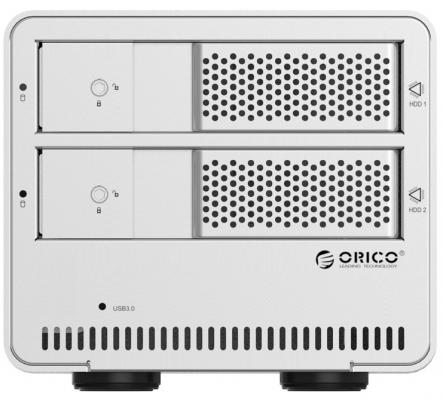 Внешний контейнер для HDD 2x3.5" SATA Orico 9528U3 USB3.0 серебристый