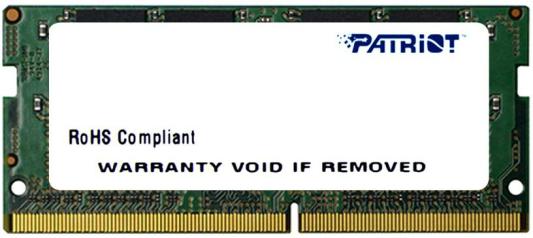Оперативная память для ноутбука 4Gb (1x4Gb) PC3-19200 2400MHz DDR4 SO-DIMM CL17 Patriot PSD44G240081S