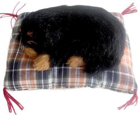 Мягкая игрушка щенок Новогодняя сказка "Йоркширский терьер" искусственный мех черный 972960