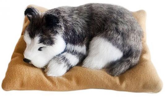 Мягкая игрушка щенок Новогодняя сказка "Хаски" искусственный мех серый 972962