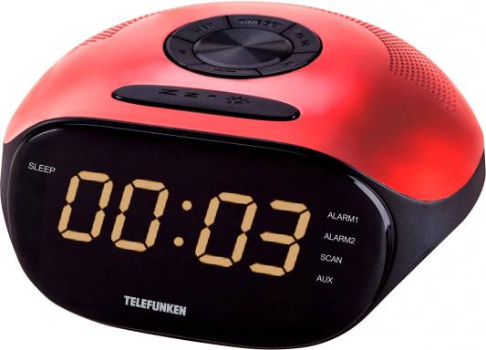 Часы с радиоприёмником Telefunken TF-1574 красный