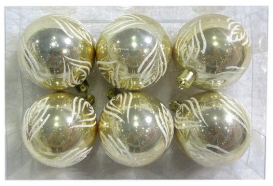 Набор шаров Новогодняя сказка 972892 золотой 6 см 6 шт пластик