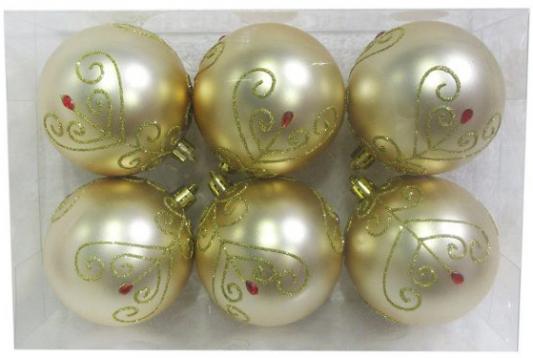 Набор шаров Новогодняя сказка 972886 золотой 8 см 6 шт пластик