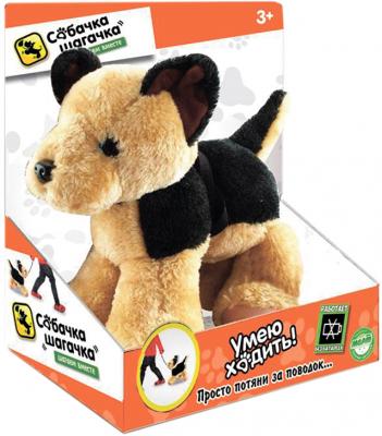 Интерактивная мягкая игрушка собака Toy Target "Собачка-шагачка" - Овчарка текстиль пластик коричневый черный 25 см