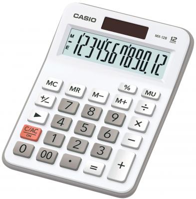 Калькулятор бухгалтерский CASIO MX-12B-WE 12-разрядный белый