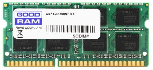 Оперативная память для ноутбука 8Gb (1x8Gb) PC3-12800 1600MHz DDR3 SO-DIMM CL11 Goodram GR1600S364L11/8G